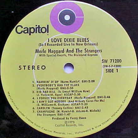 I Love Dixie Blues ... So I Recorded "Live" In New Orleans by Merle Haggard