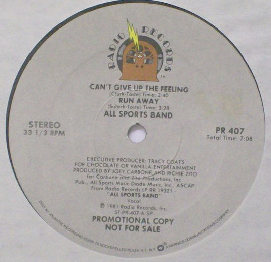 Can't Give Up The Feeling / Run Away by All Sports Band