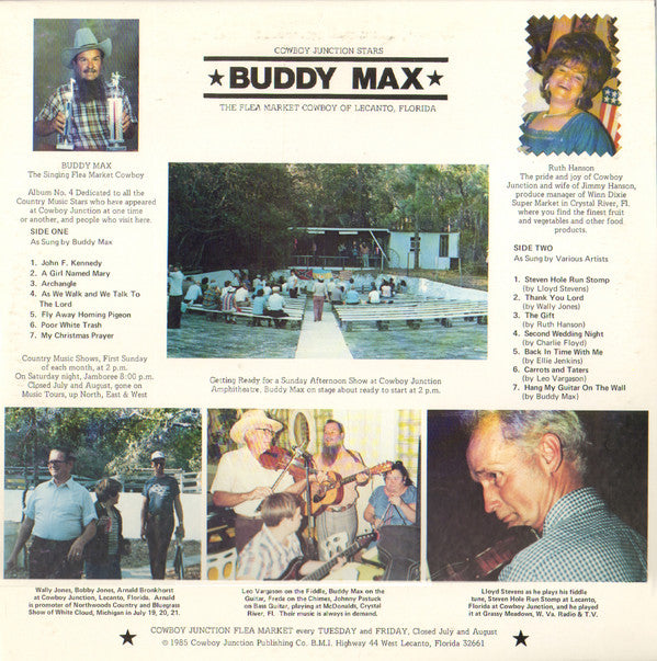 Cowboy Junction Stars Buddy Max The Flea Market Cowboy Of Lecanto, Florida by Buddy Max